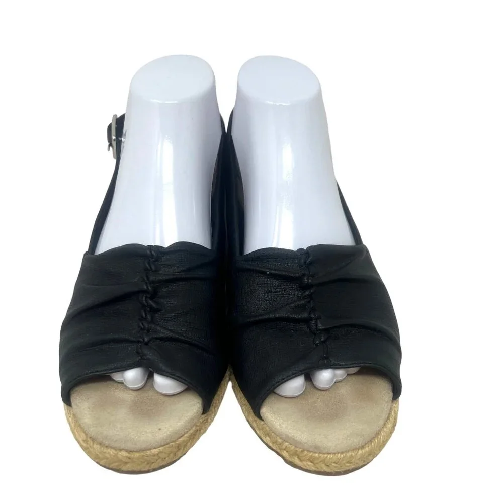 Easy Street Kindly Womens Black‎ Slingback Espadrille Sandal Size 9.5M